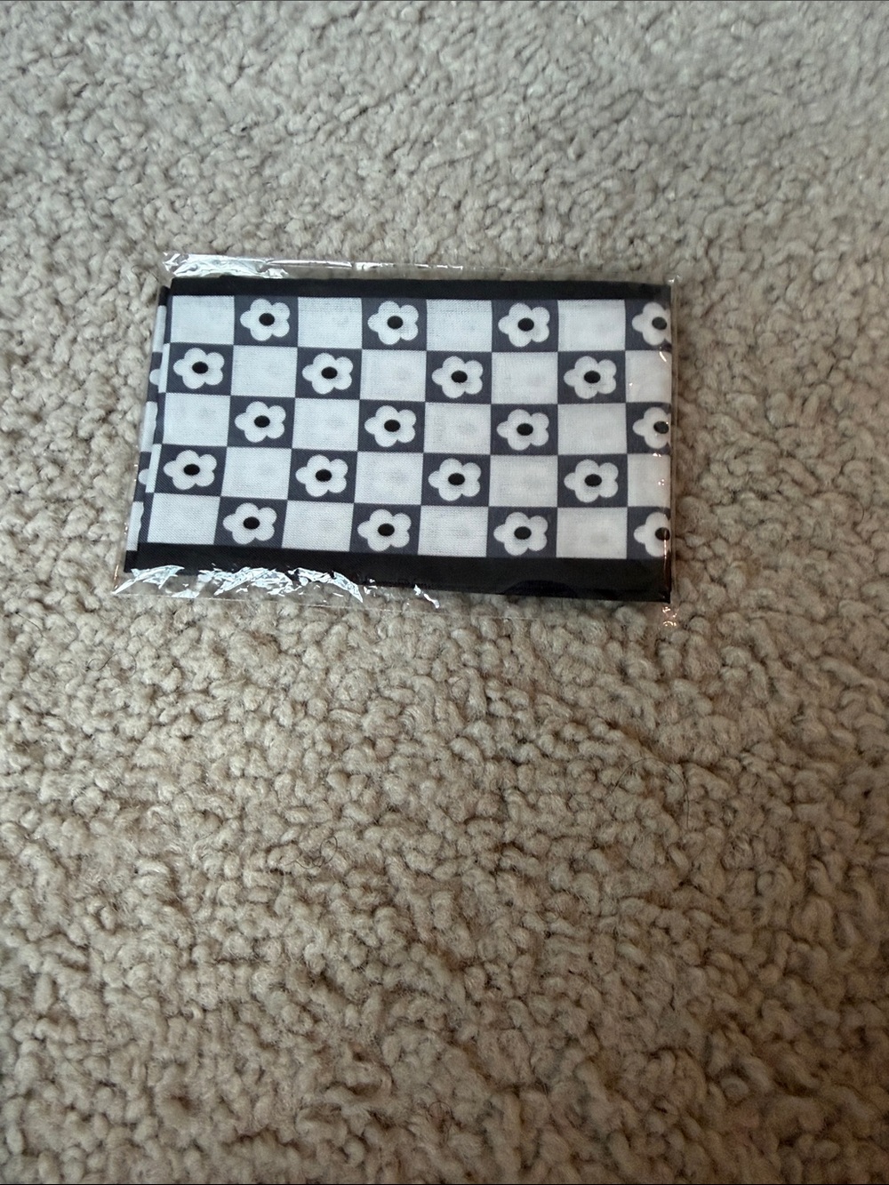 Black & White Checker Floral Game Mat - Unbranded